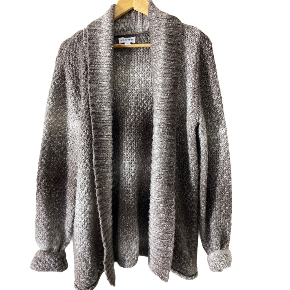 Ombré alpaca blend chunky cardigan sweater